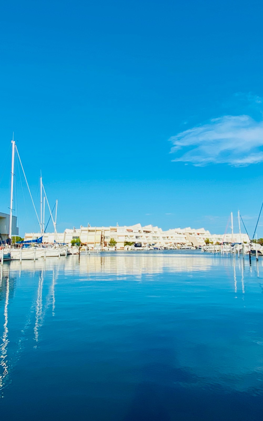 Face la plage Sud, le port est superbe
