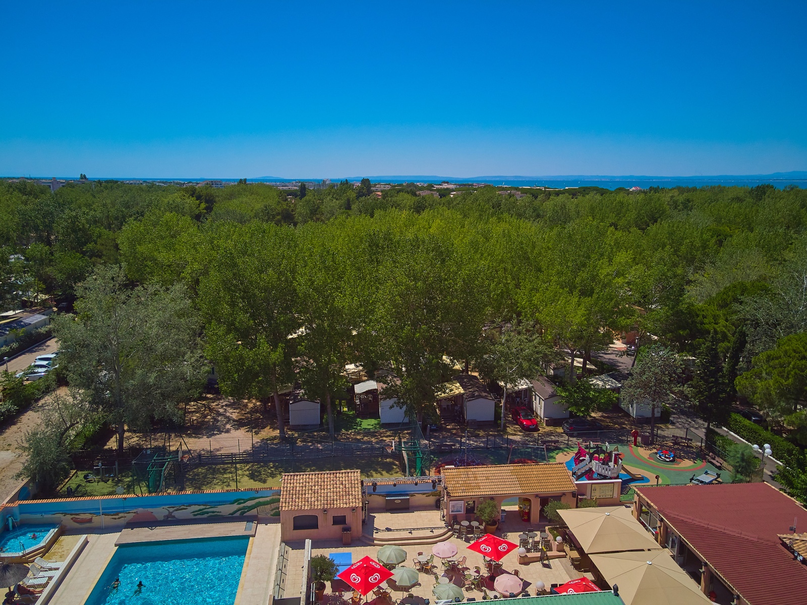 Vue aérienne du camping