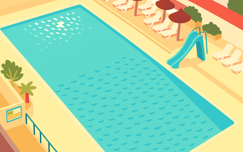 Illustration de la piscine extérieure du camping