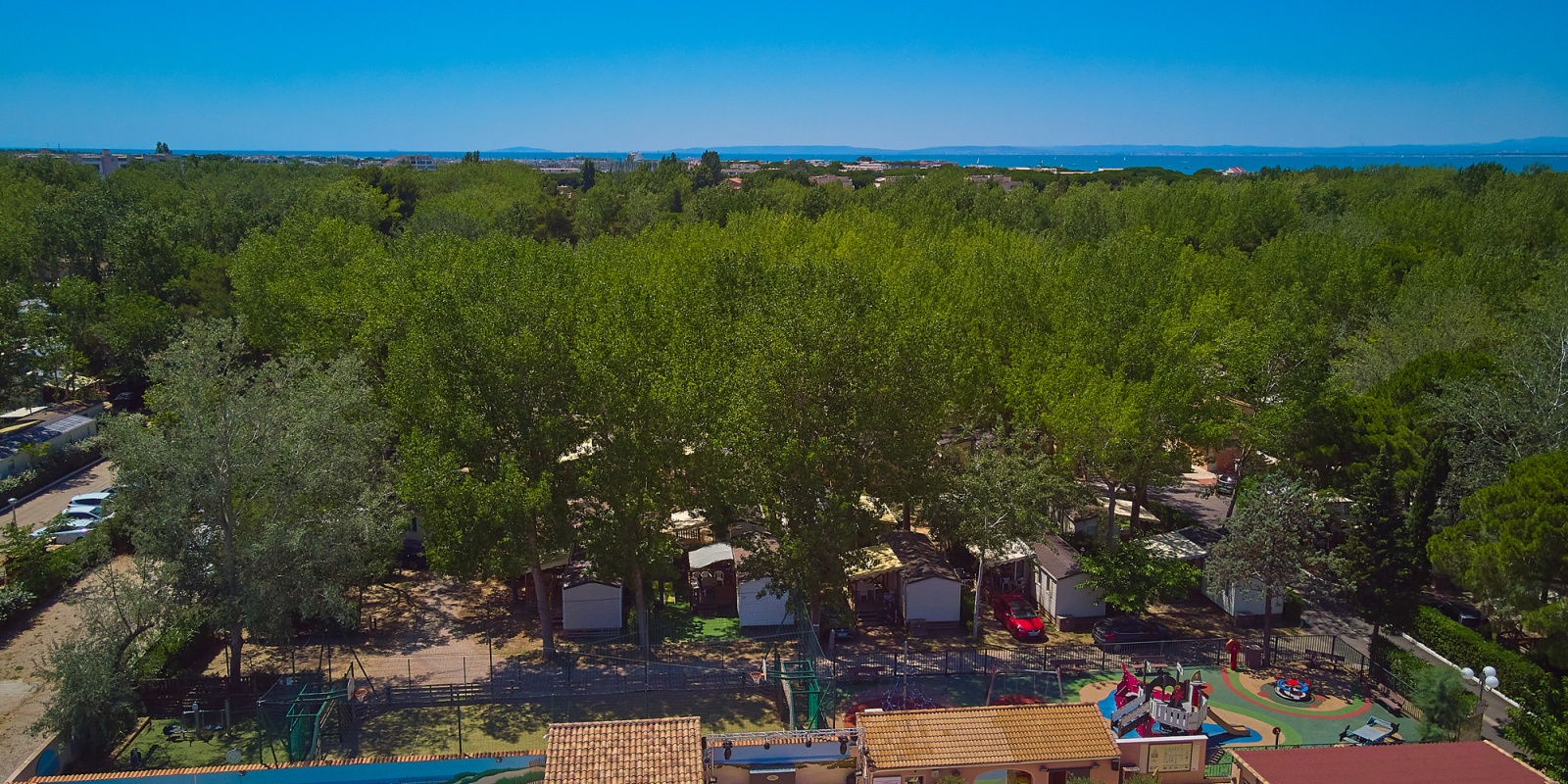 Vue aérienne du camping