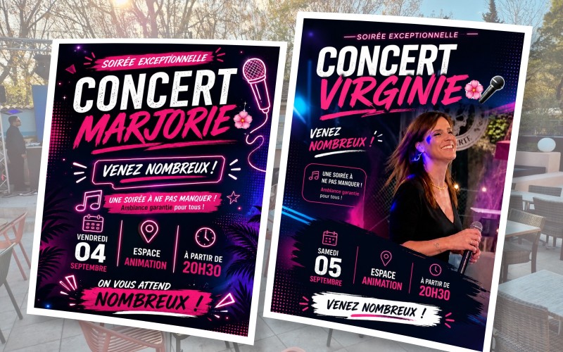 2 concerts début septembre 2026