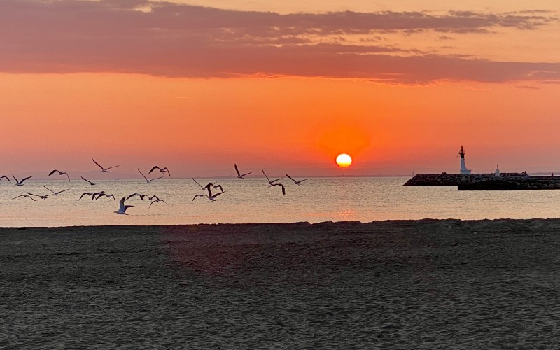 Un coucher de soleil en 2025 sur la rive gauche du Grau-du-Roi