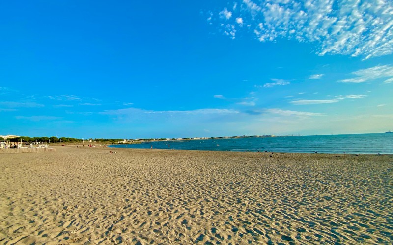 Plage des mouettes sur la rive gauche du Grau-du-Roi