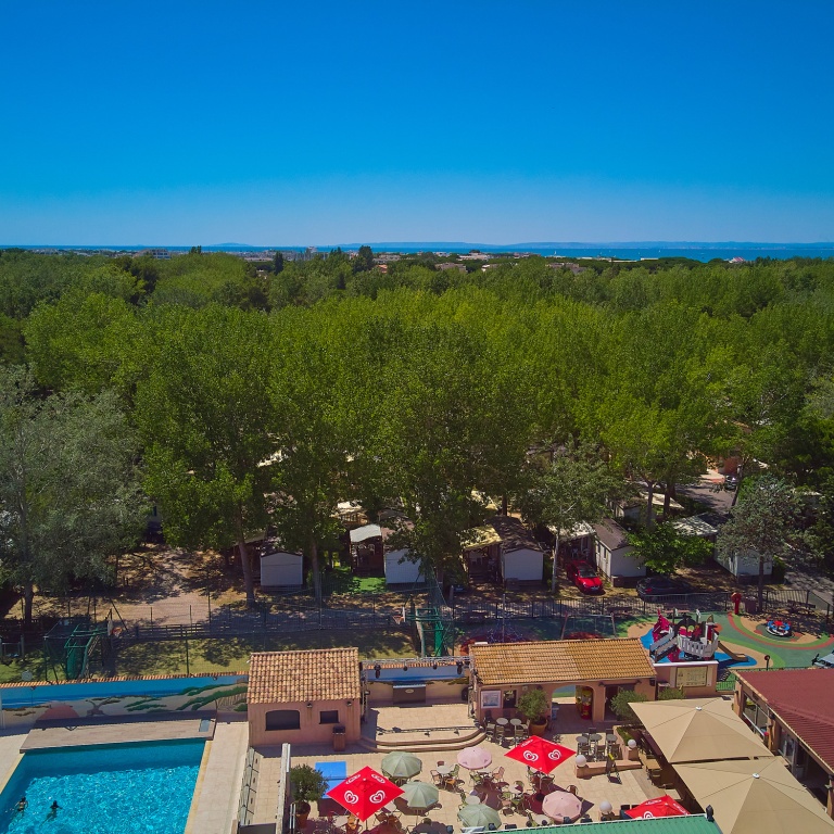 Vue aérienne du camping
