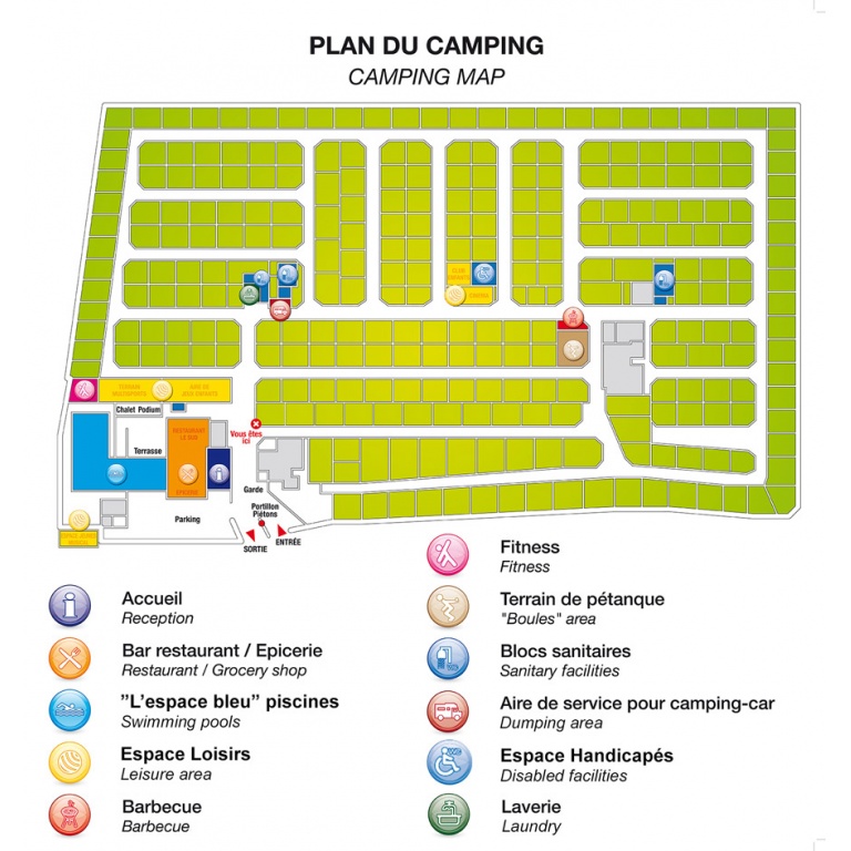  Plan du camping Abri de camargue